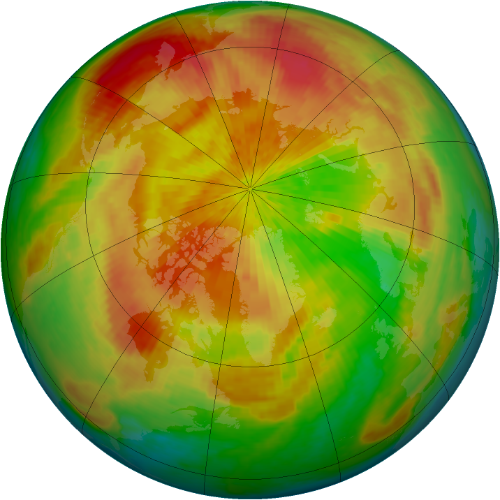 Arctic ozone map for 13 April 2004